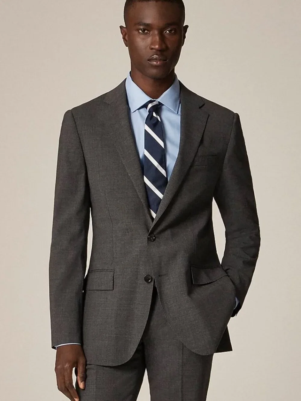 J. Crew Ludlow Traveler Slim Fit Suit Jacket Carbon Italian Stretch‎ Wool 44R